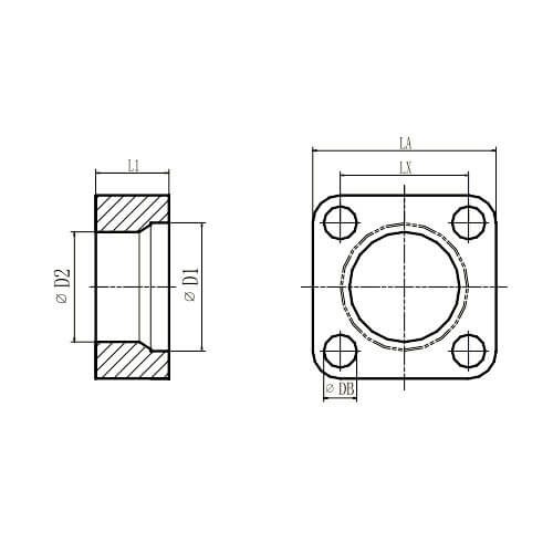 ISO 6164 Flare Flange Drawing ISO 6164 Flare Flange Drawing