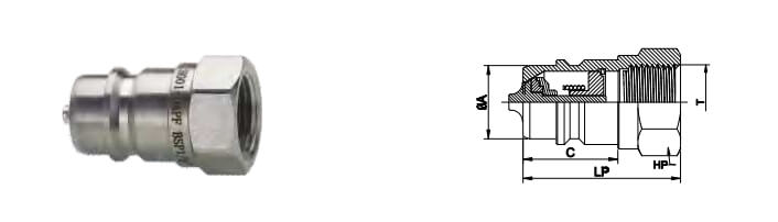 H002-PF hydraulic quick couplers