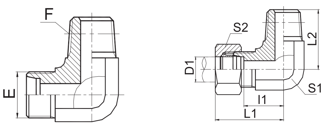 1DT9 DIN BSPT Elbow Fittings