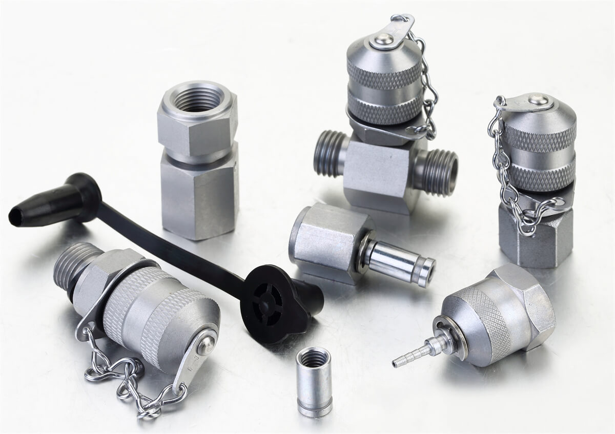 Hydraulic test point fittings connector types