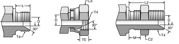 Dimensions of BSP Hydraulic Adaptor Ends