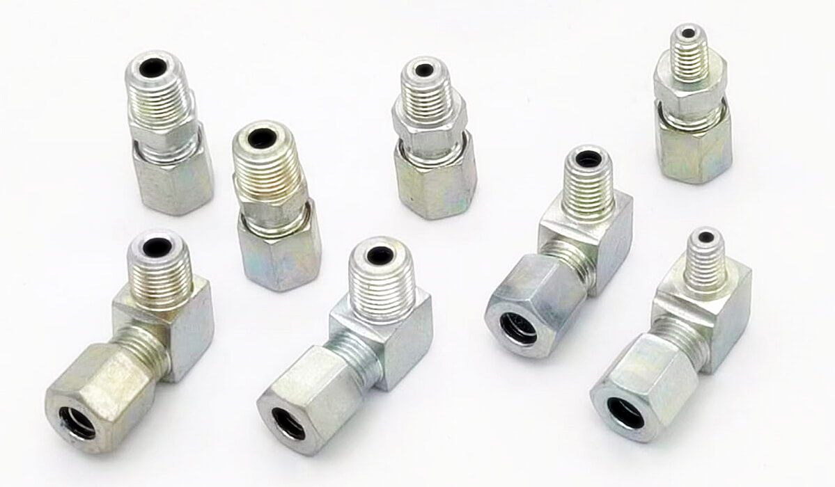 Lubrication tube fittings with metric taper thread sizes