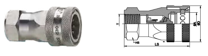 H002-SF hydraulic quick couplers