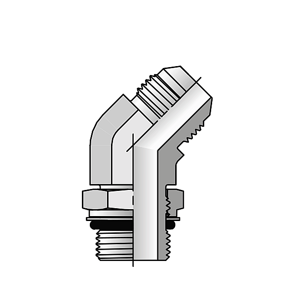 JIC Metric Stud Fittings E45 Elbow Ajustable Connector 