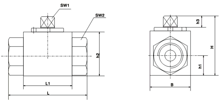 two way hydraulic ball valve size chart