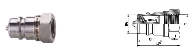 H005-PF stainless steel hydraulic couplings