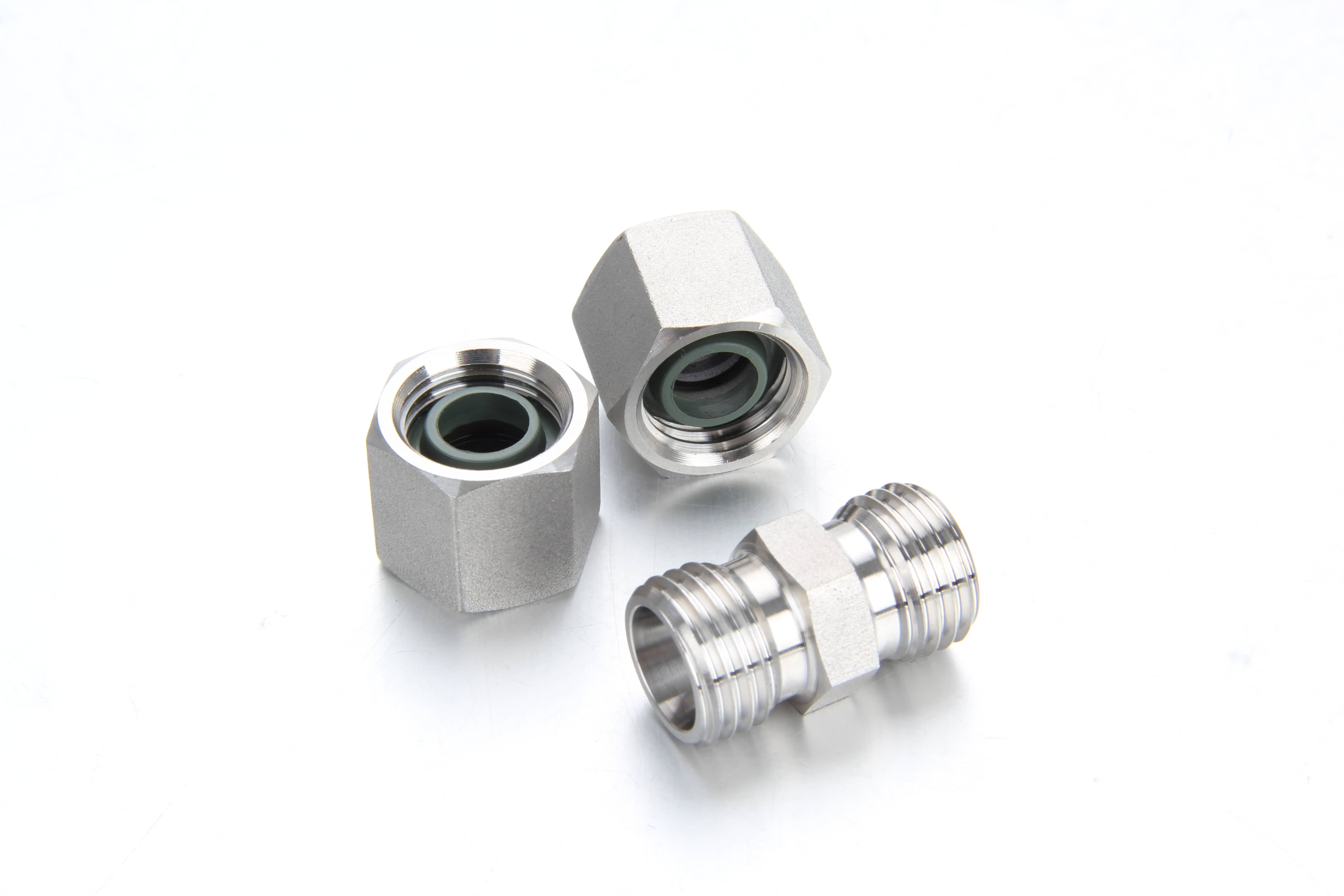 Light-duty L series 24 degree cone soft-seal connector for medium-pressure hydraulic infrastructure.