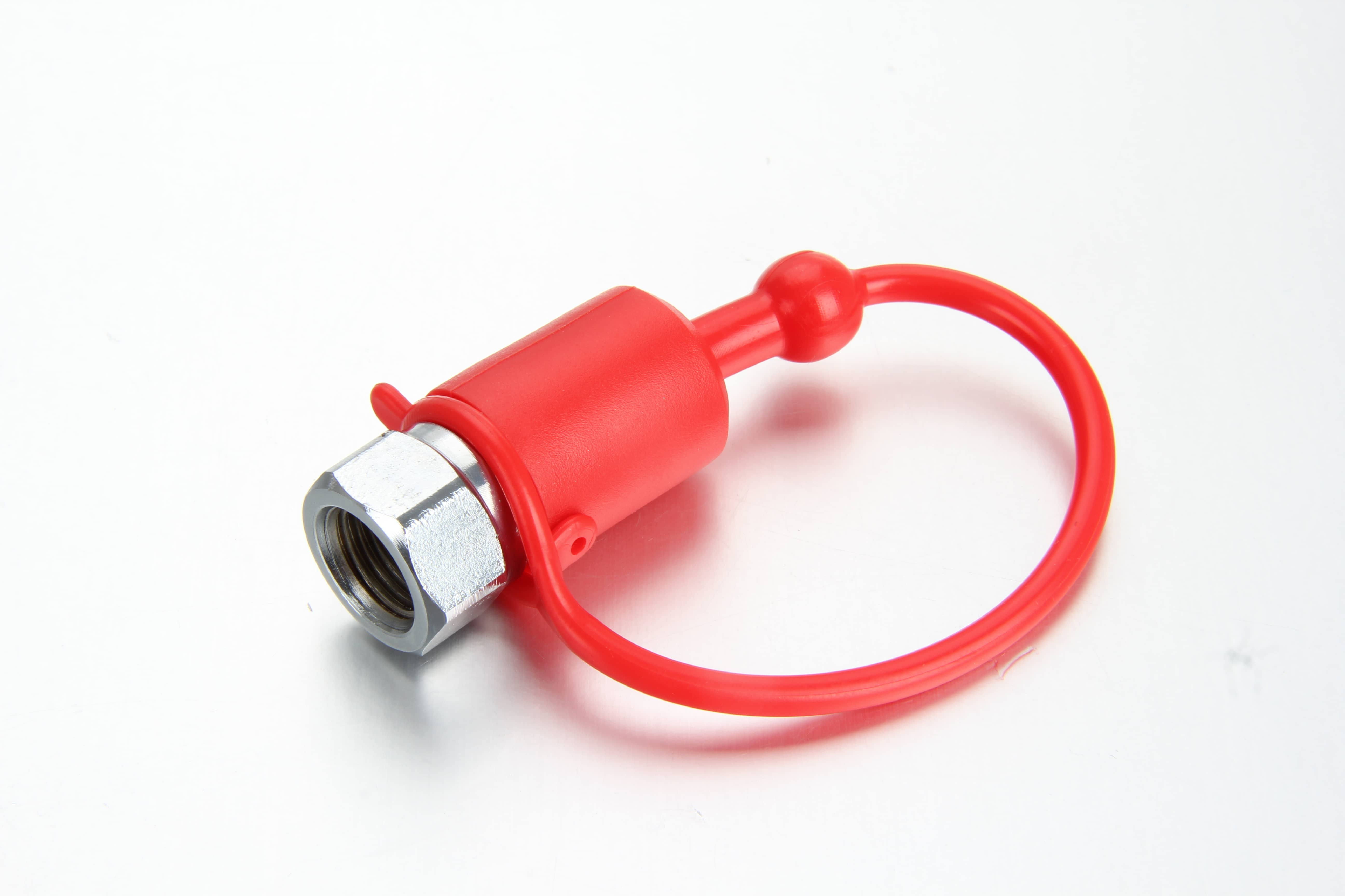 Side profile view of a carbon steel DIN 7241-B male quick coupling plug showing the precise mating groove and the nose profile