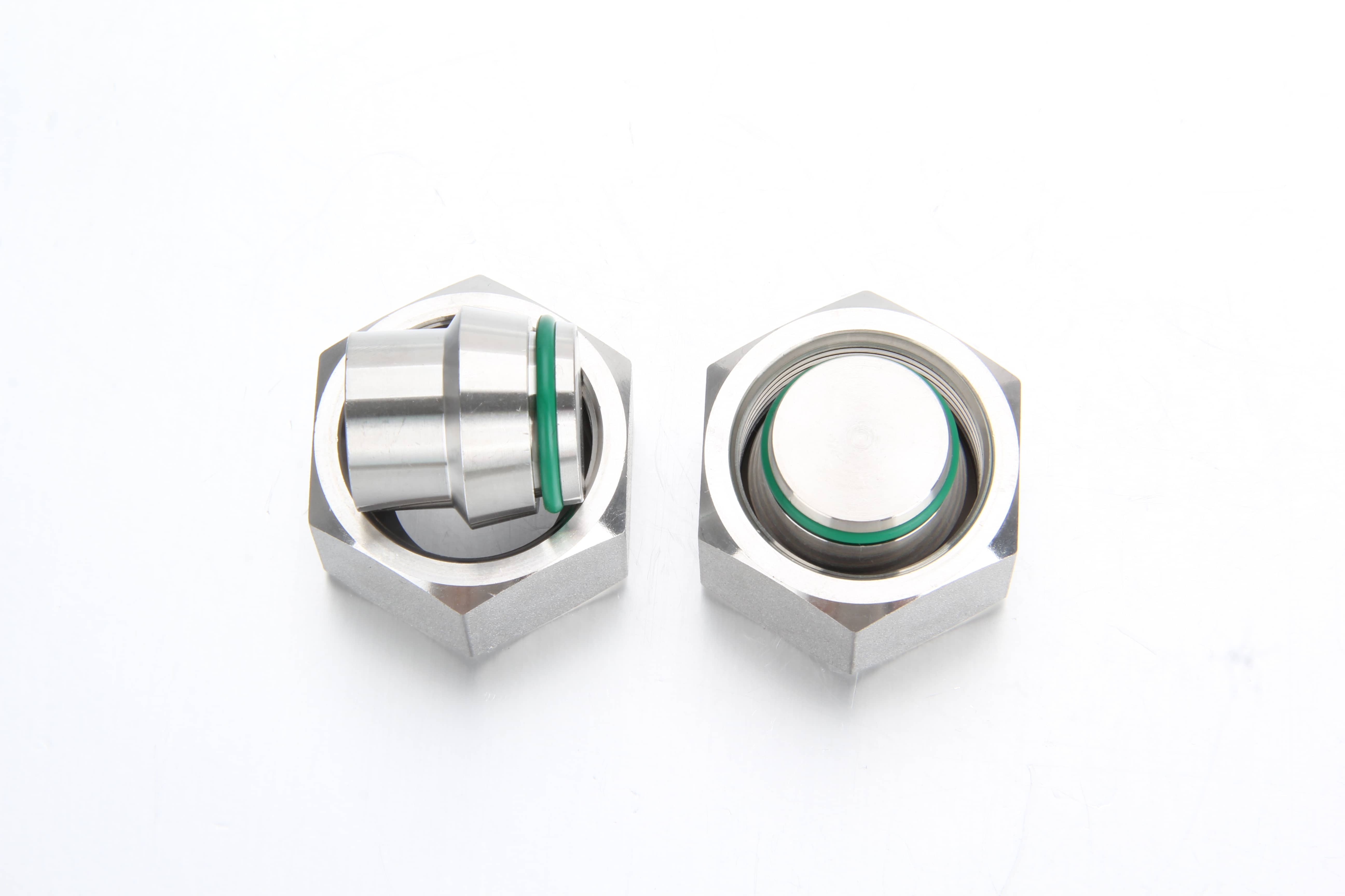 Stainless steel VKA blanking plug with integrated compression nut and 24 degree DKO swivel cone profile, interchangeable with Parker Ermeto fittings.