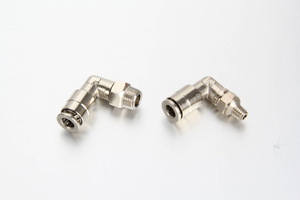 Side-by-side comparison of M6, M8, M10 metric tapered and 1/8 NPT imperial thread variants of grease line quick-connect swivel elbows layout on a clean white technical background.