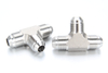 Three-way high pressure 316 stainless steel hydraulic tee adapter