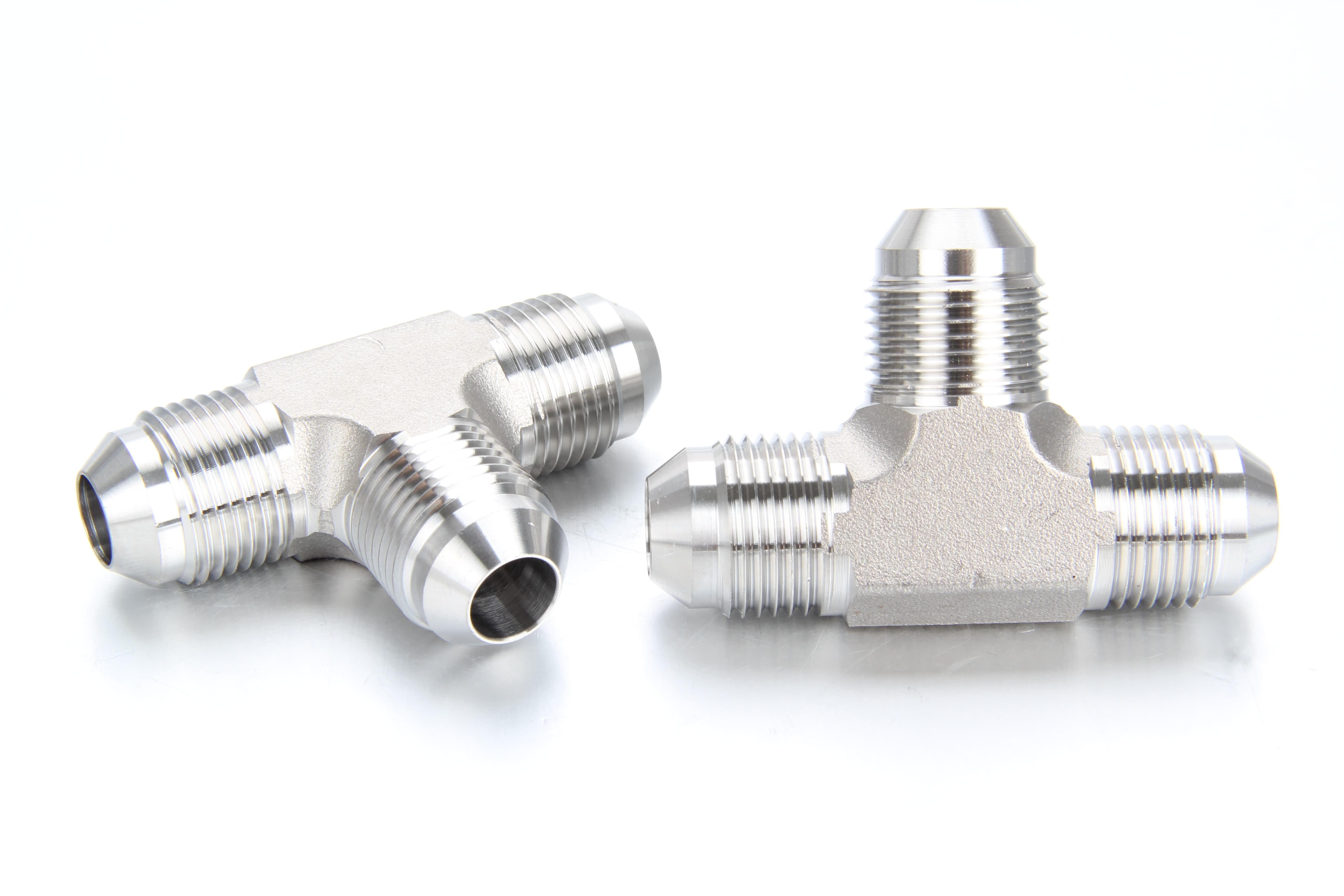 Three-way high pressure 316 stainless steel hydraulic tee adapter