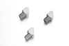 Precision zinc-nickel plated steel 45 degree elbow adapter showing a male tapered thread end and a parallel female thread opening for a central lubrication line.