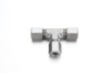 Premium DIN 3870 coupling nut assembly Tee Union splitting a metric fluid run into three lines of the identical diameter for centralized grease systems