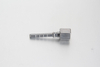 A clear, white-background shot of a steel straight hose tail fitting showcasing the barbed crimping stem and the DIN 2353 DKOLL metric female swivel nut.