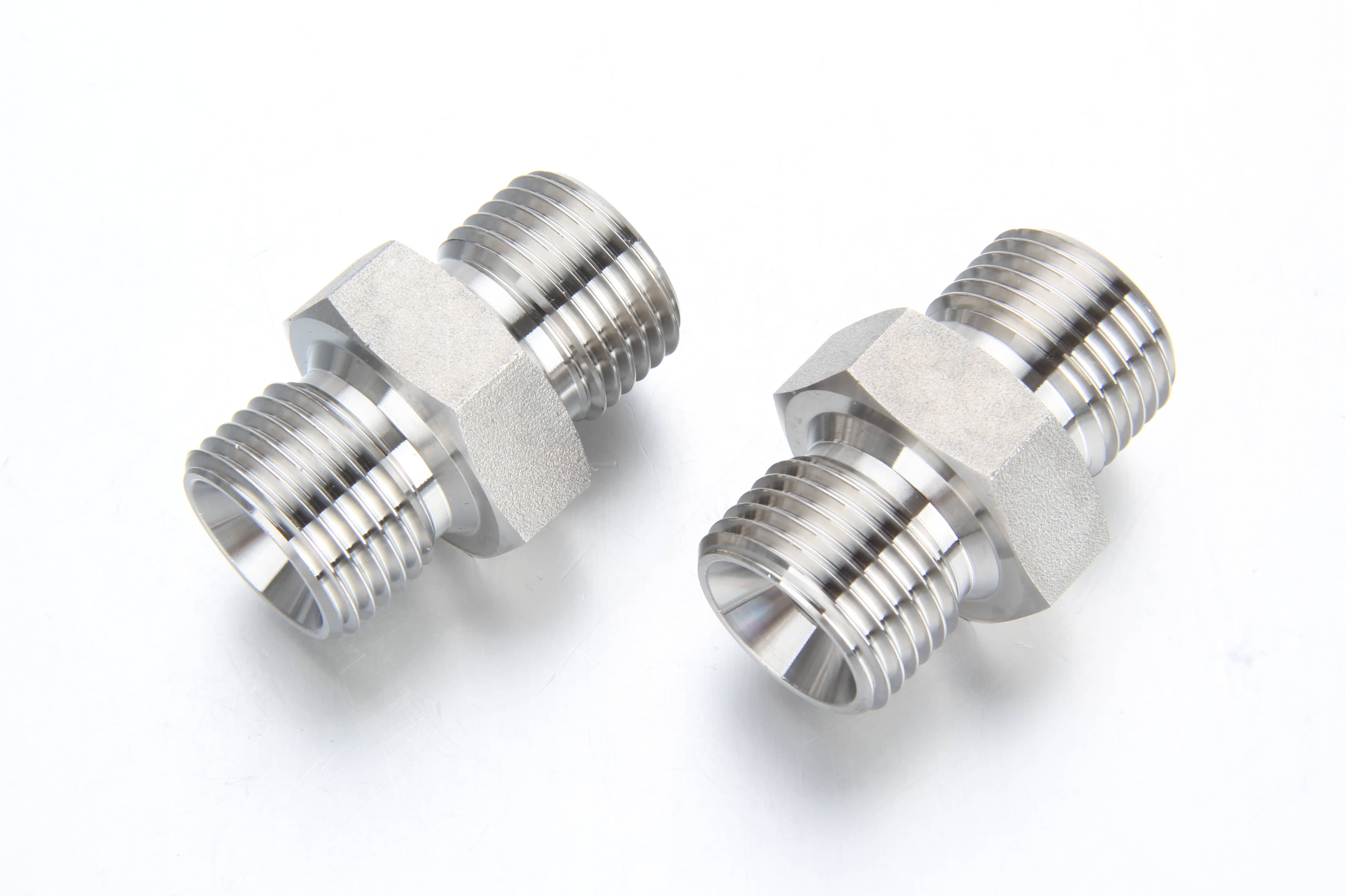 BS 5200 standard male BSPP straight union hydraulic adapter stainless steel