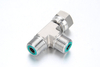 ISO 8434-3 standard stainless steel ORFS female swivel run tee hydraulic adapter
