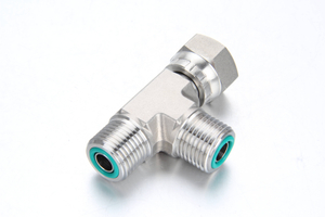 ISO 8434-3 standard stainless steel ORFS female swivel run tee hydraulic adapter