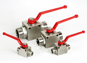 High-pressure 316 stainless steel hydraulic ball valve with DIN 2353 metric tube compression end connections, showing a block-style body for leak-free chemical and marine applications.