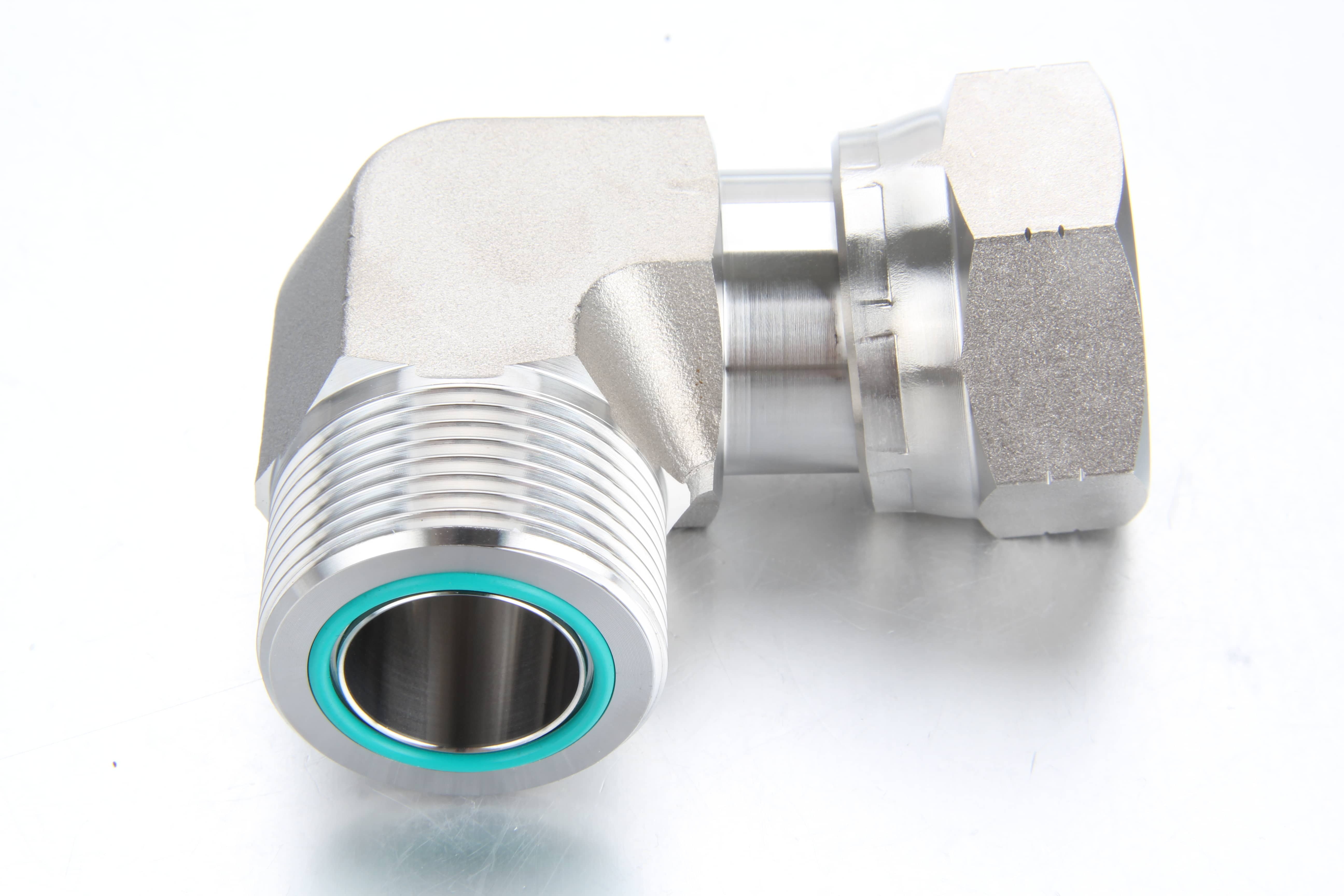 90 degree stainless steel female ORFS swivel nut elbow hydraulic fitting