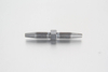 Premium metric straight hose stud union connecting two inline high-pressure grease hoses of identical diameter.