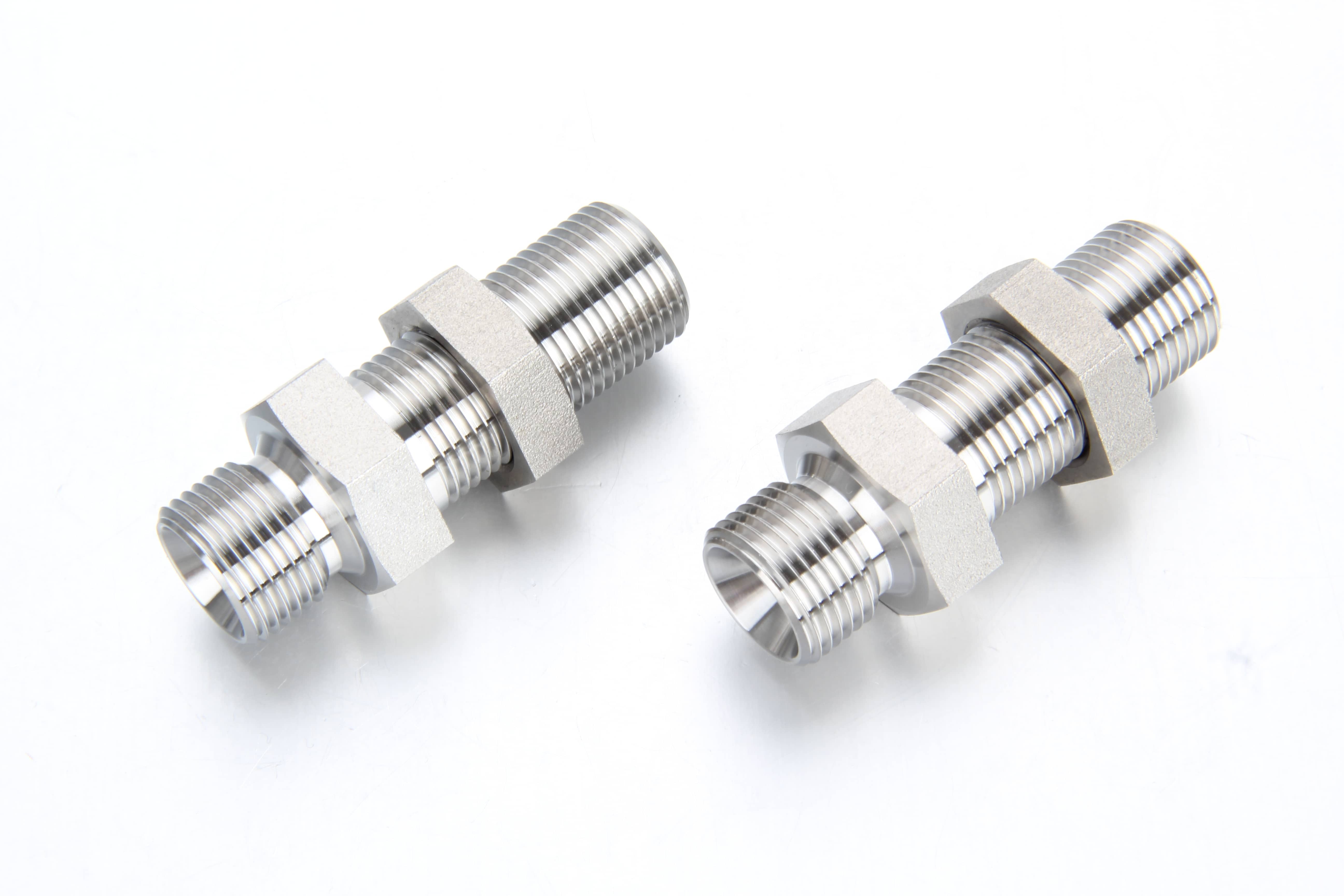 ISO 8434-6 60 degree cone stainless steel BSPP bulkhead union connector