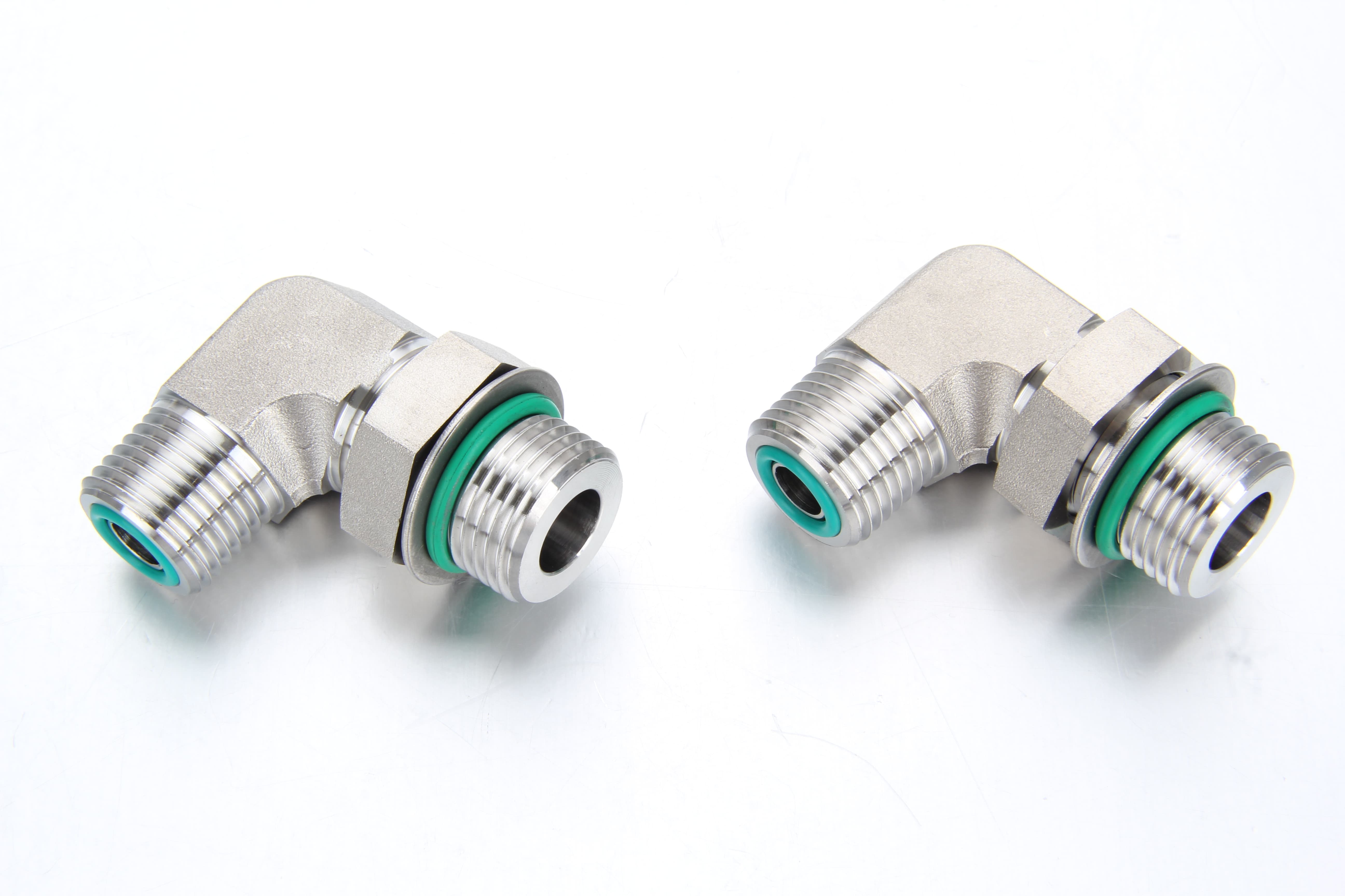 Adjustable locknut SAE ORB port to male ORFS Elbow stainless steel fitting
