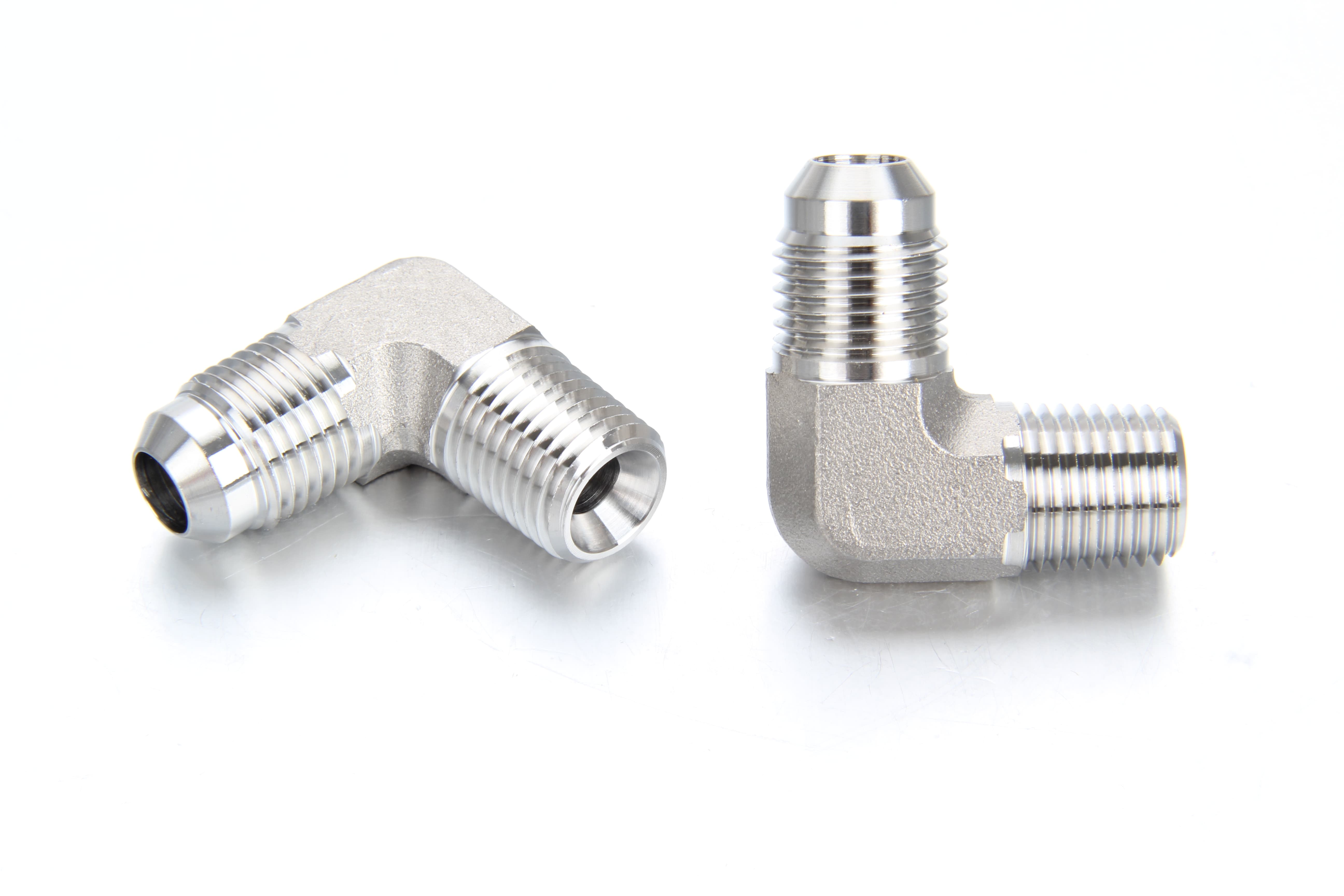 Marine grade 316 stainless steel JIC to male NPT hydraulic elbow