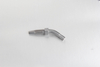 Side-by-side comparison of plain 45° elbow hose studs for cutting ring fittings and grooved 45° hose studs for push-in blocks.