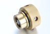  Side view of a precision-machined steel lubrication coupling plug showcasing its outer profile and connection thread.