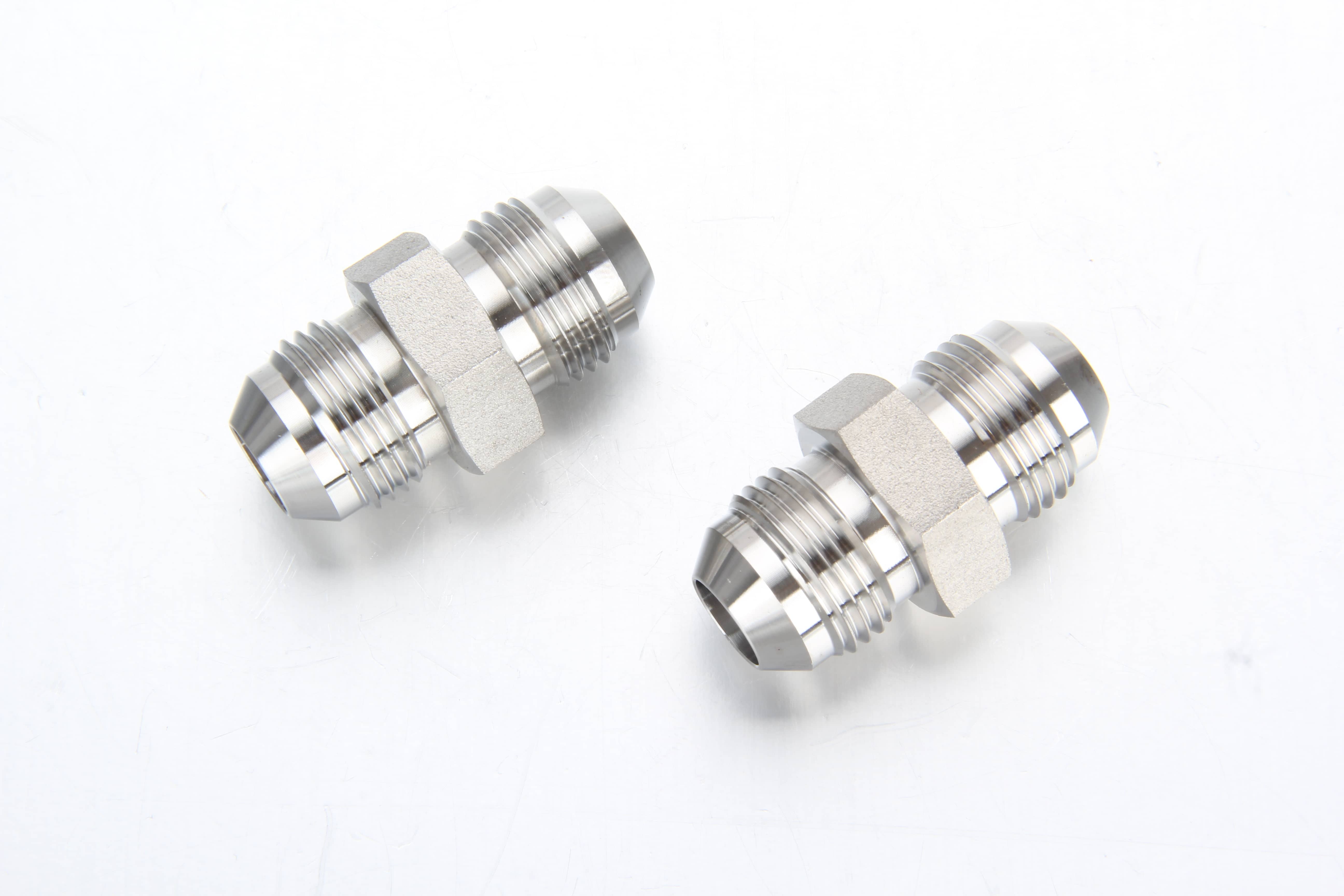 China JIC 37 degree flare straight union stainless steel connector