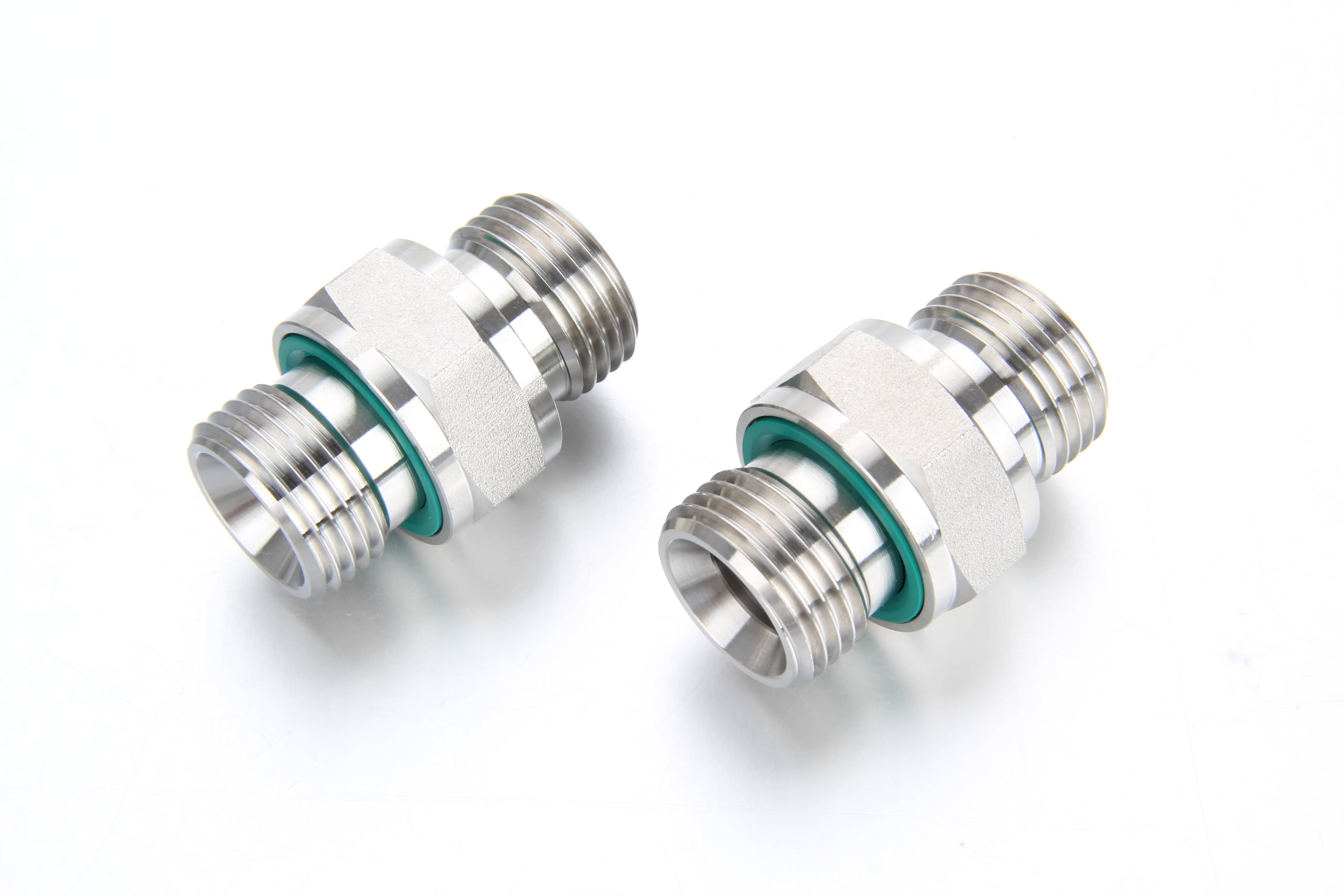 Male G thread BSPP with captive ED elastic ring seal hydraulic adapter